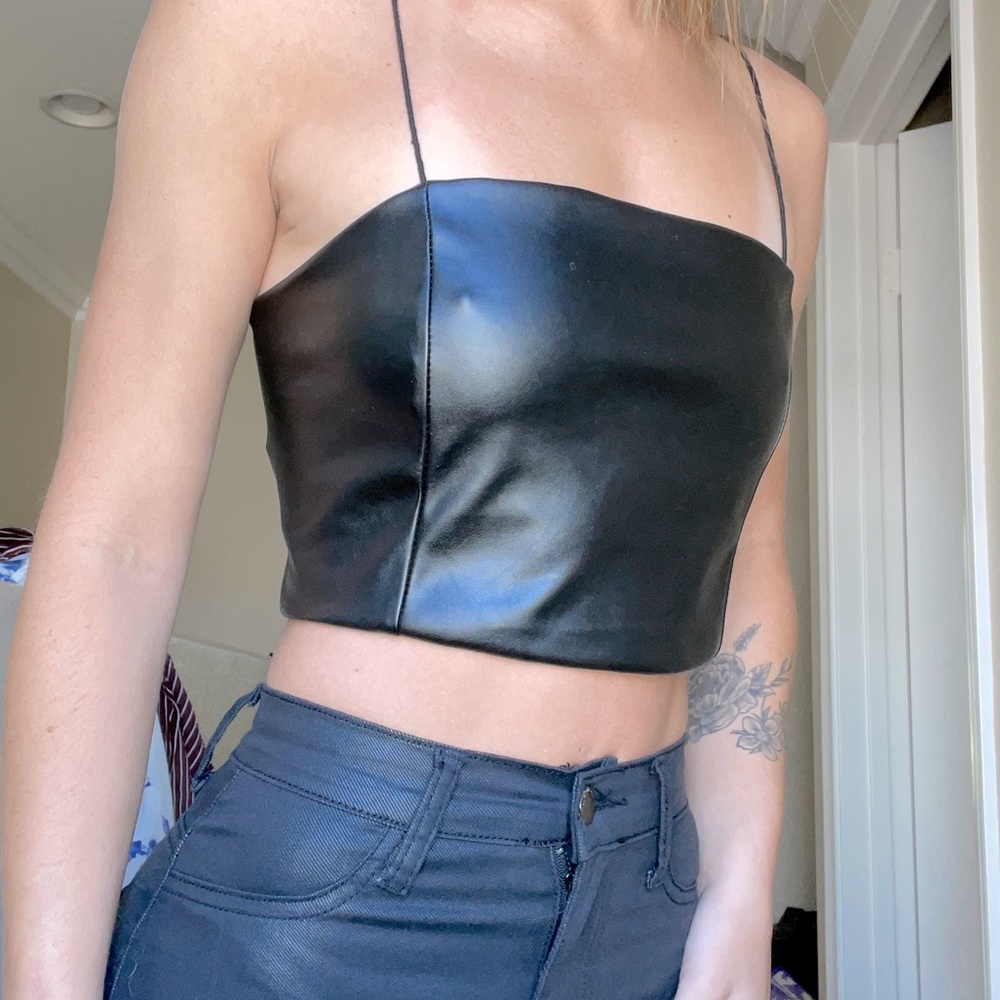 Vegan Leather Crop Top